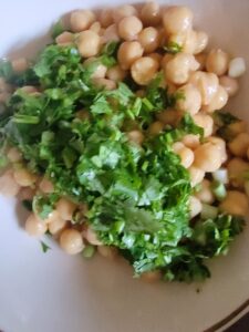 chickpea salad in a bowl